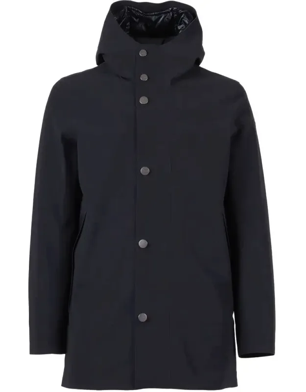 Floating Parka With Structured Silhouette And Hood