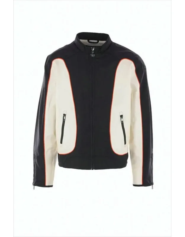 Cropped Color-block Jacket With Zip Pockets