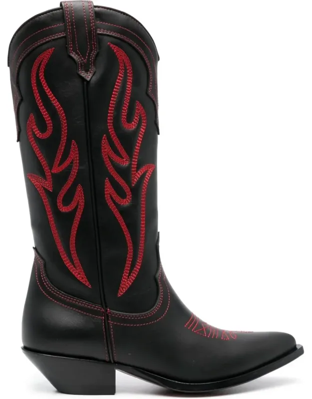 Embroidered Suede Western Boots