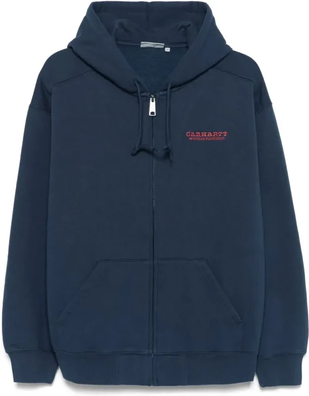 Logo Cotton Zipped Hoodie