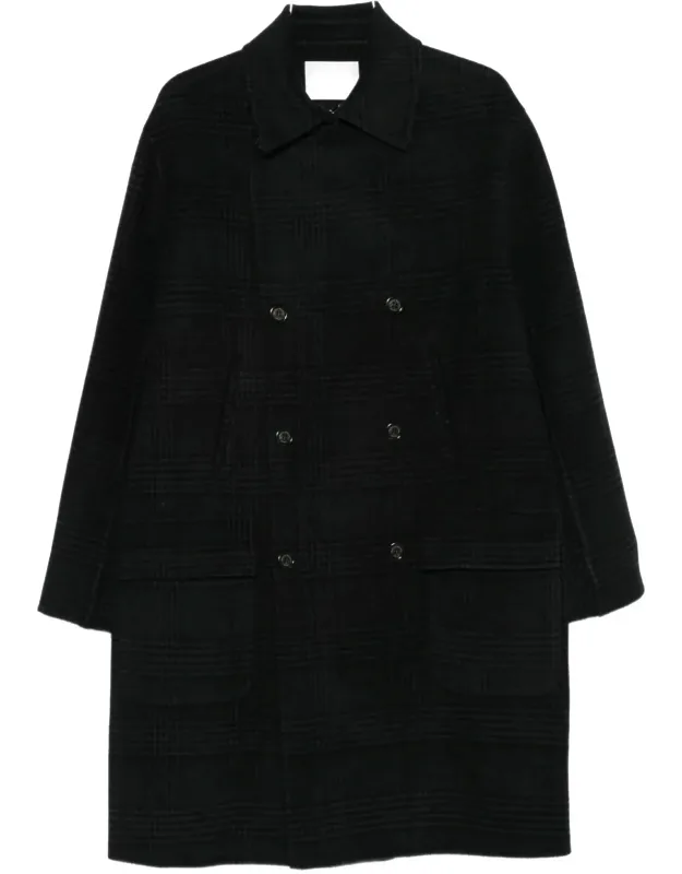 Checked Double-breasted Coat