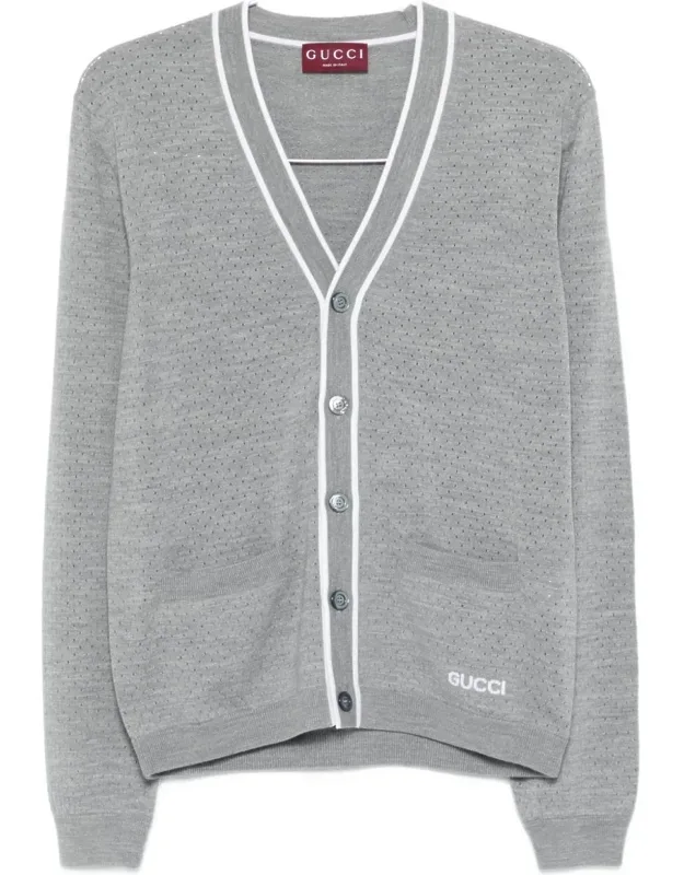 Wool V-necked Cardigan