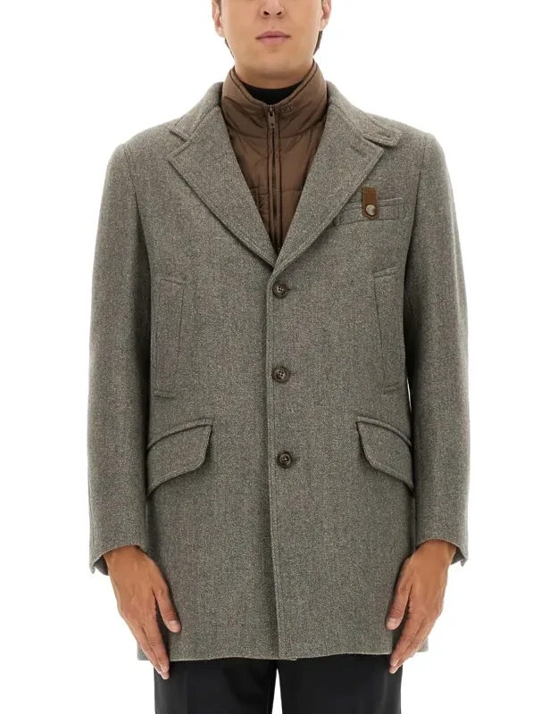 Driving Coat - 55% Wool, 24% Virgin Wool, 21% Polyamide