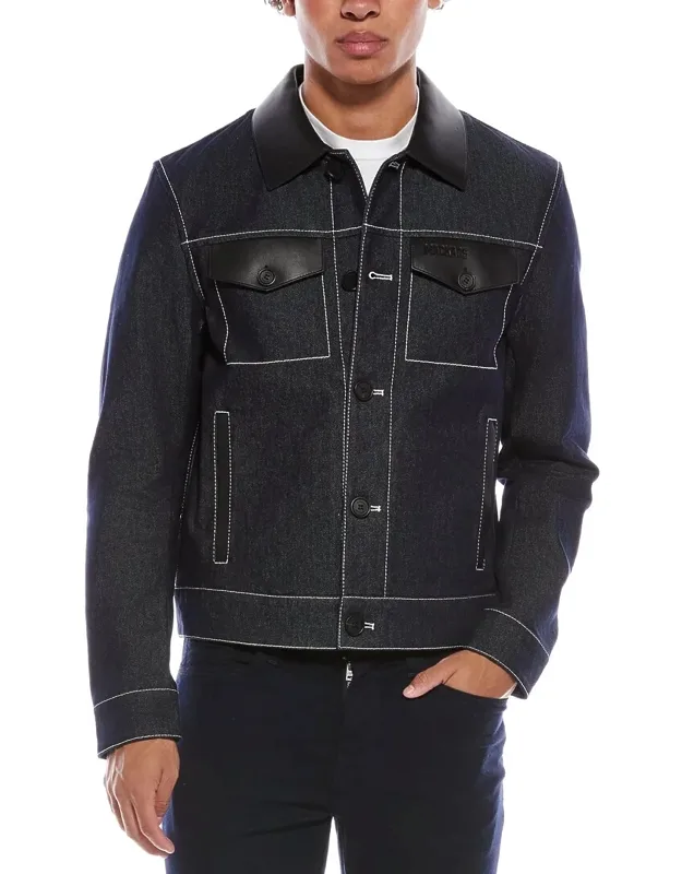 Nash Leather-trim Denim Jacket
