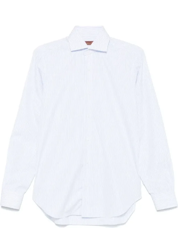 Striped Shirt With Buttoned Cuffs And Classic Collar