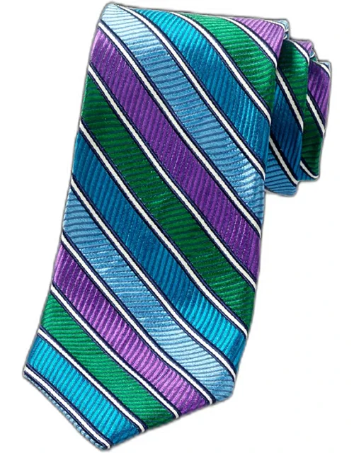 Stripe Woven Silk Tie, 81% Silk, 19% Cotton