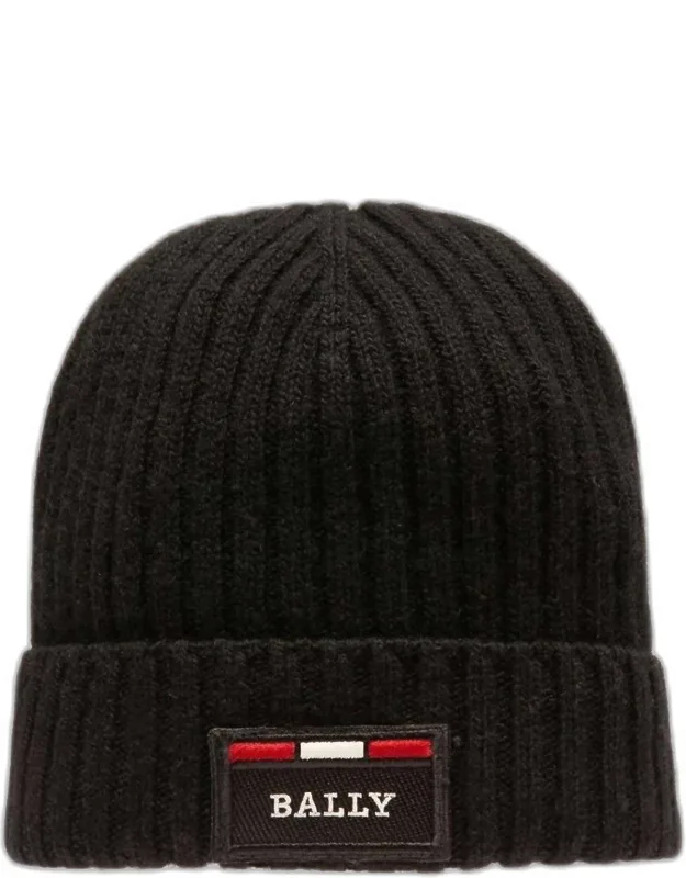Ribbed Logo Wool Beanie