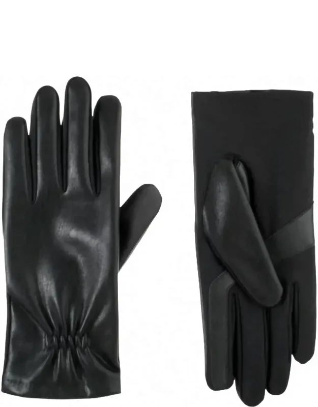 Faux Stretch Leather Gloves