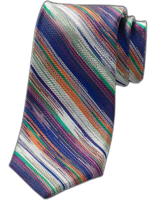 Stripe Tie Woven Silk 3 1/8'' Width