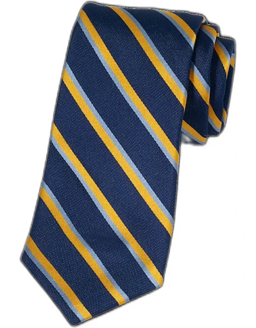 Stripe Tie Woven Silk 3 1/8'' Width