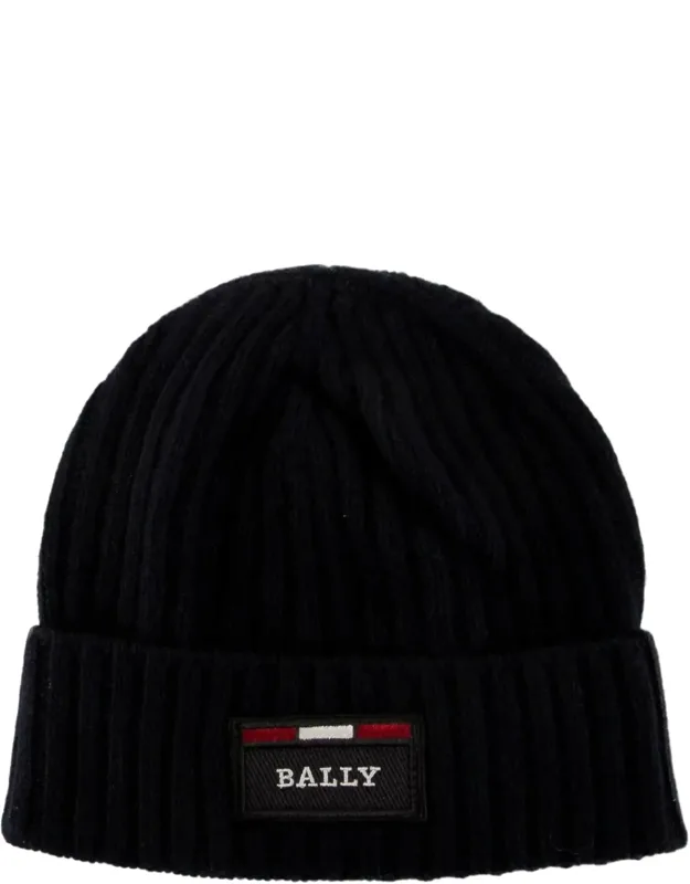 Ribbed Logo Wool Beanie