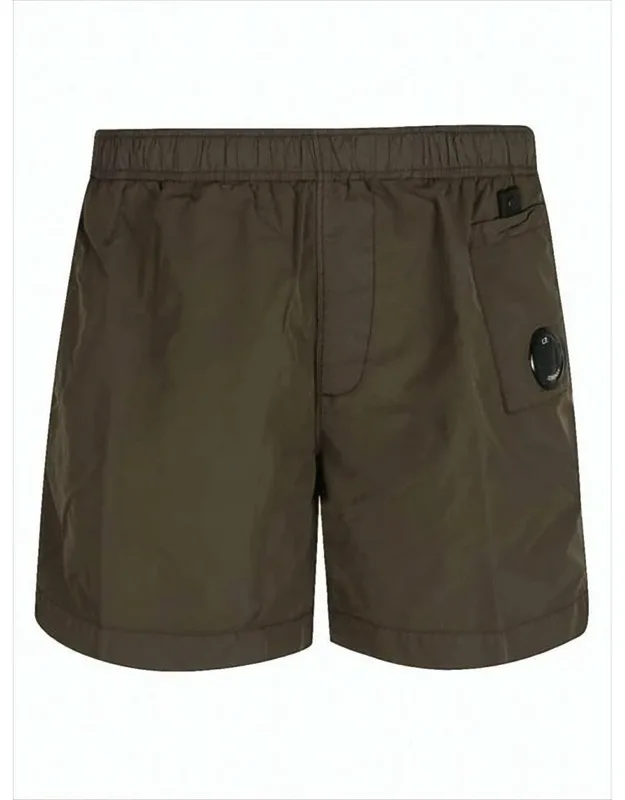 Solid Swim Shorts With Elastic Waistband