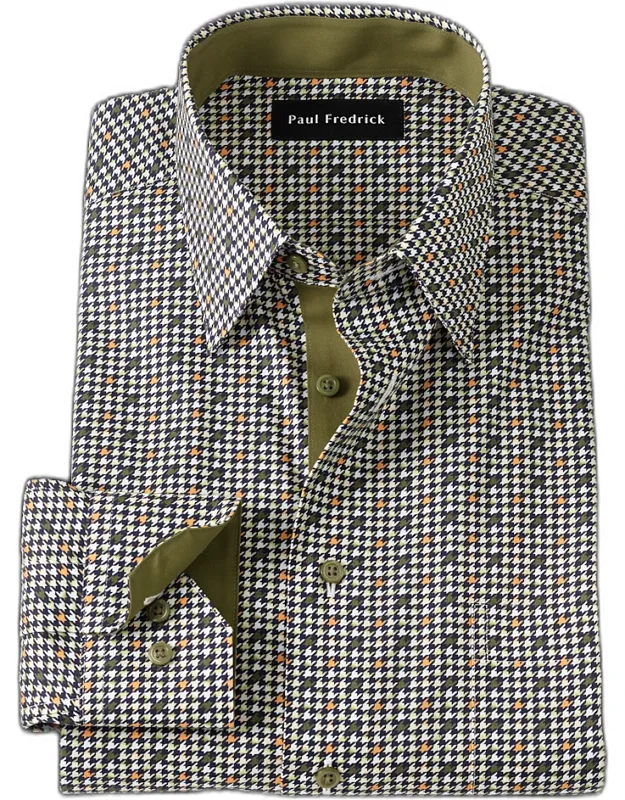 Comfort Stretch Non-iron Check Dress Shirt With Contrast Trim