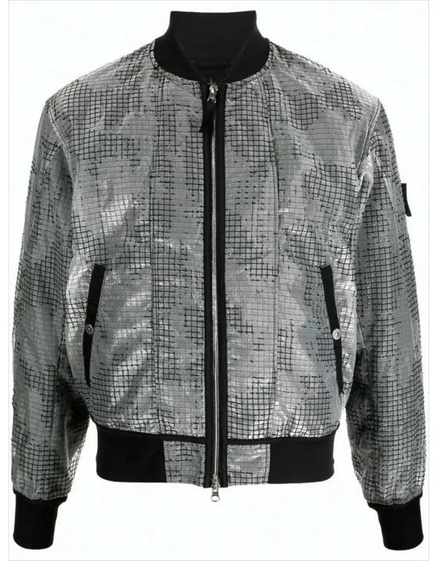 Textured Bomber Jacket With Classic Silhouette