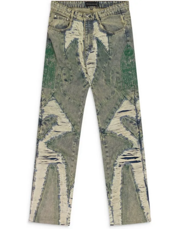 Distressed Straight-fit Jeans