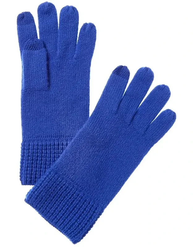 Knit Waffle Cuff Cashmere Gloves