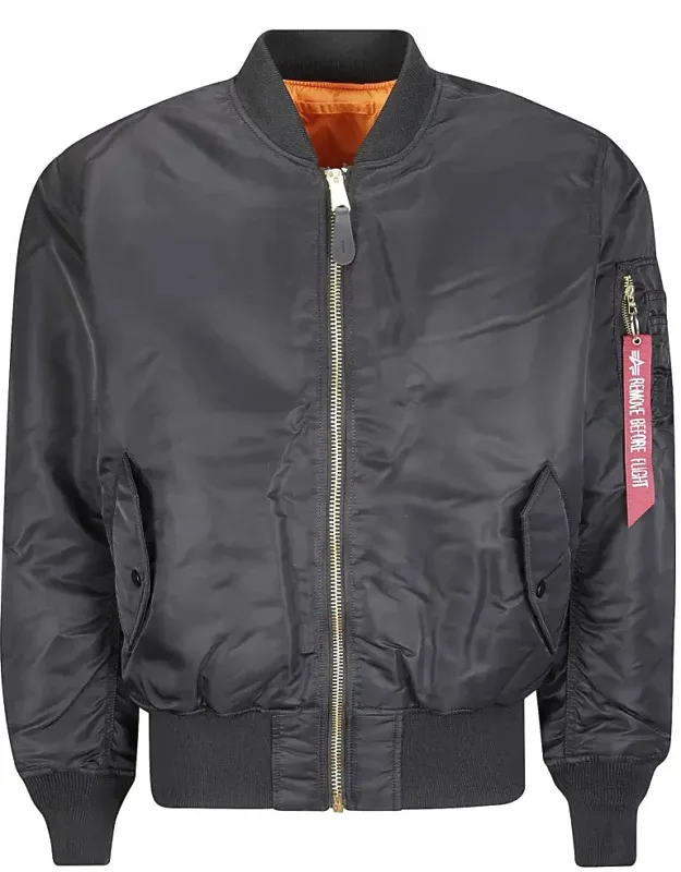 Nylon Bomber Jacket With Utility Design