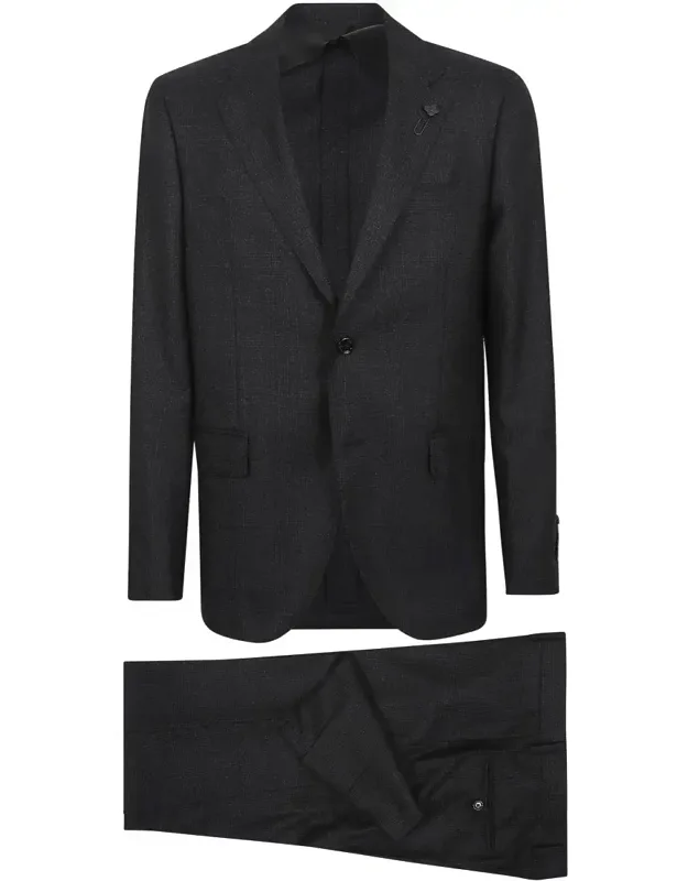 Worsted Flannel Suit With Two-button Jacket