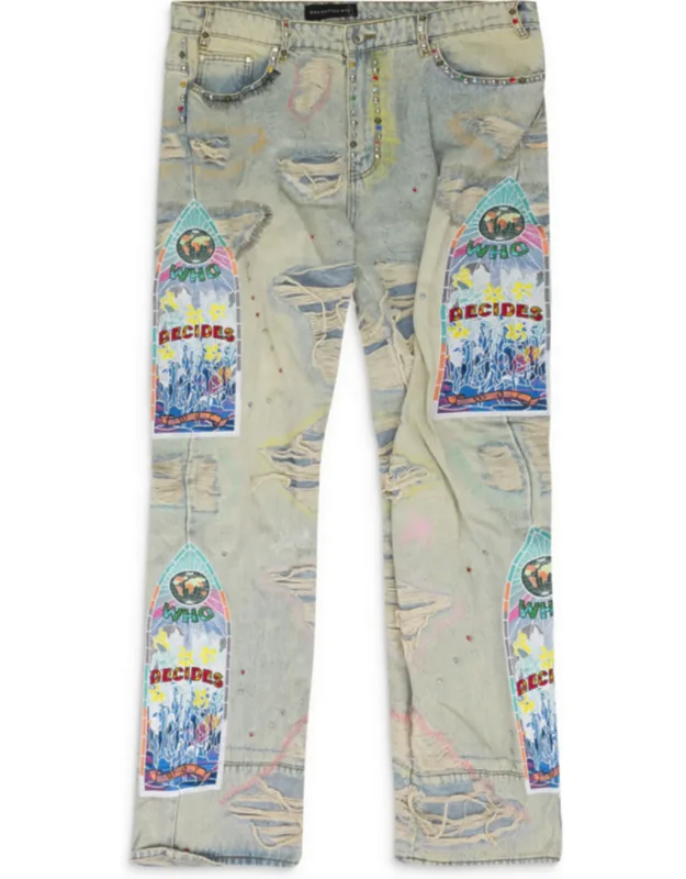 Distressed Straight-fit Jeans