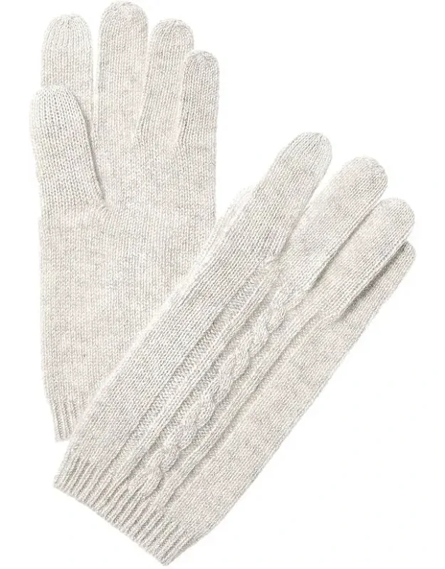 Placed Cable Touch Tech Cashmere Gloves