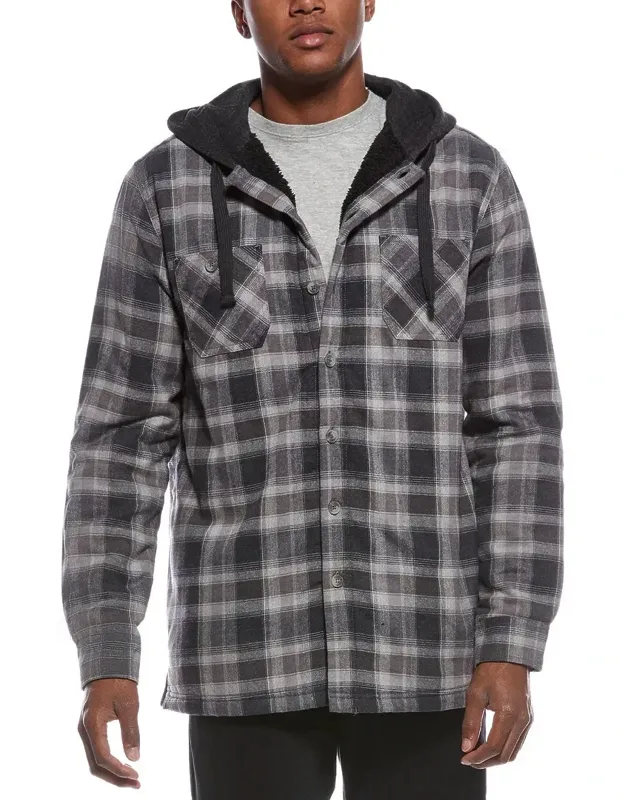 Sherpa Lined Hooded Shirt Jacket