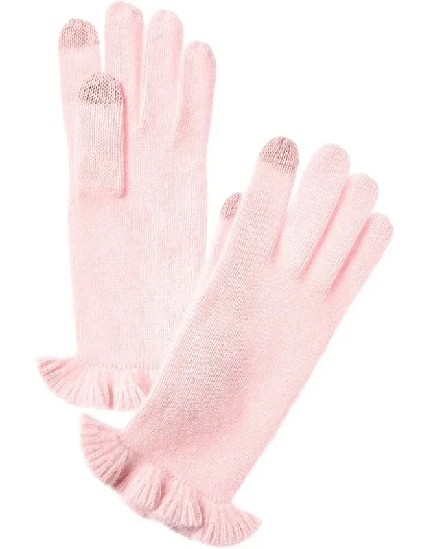 Ruffle Cuff Knit Cashmere Gloves