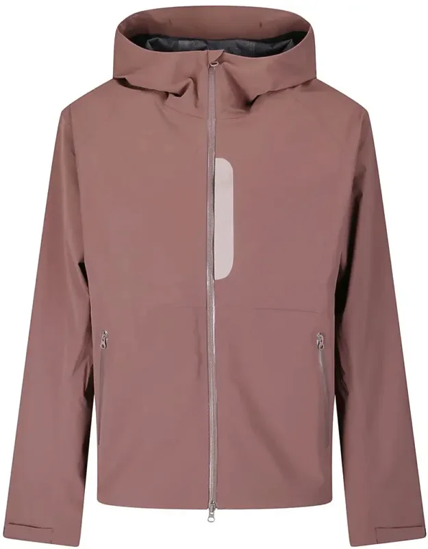 Waterproof Technical Jacket With Adjustable Hood And Zippered Pockets