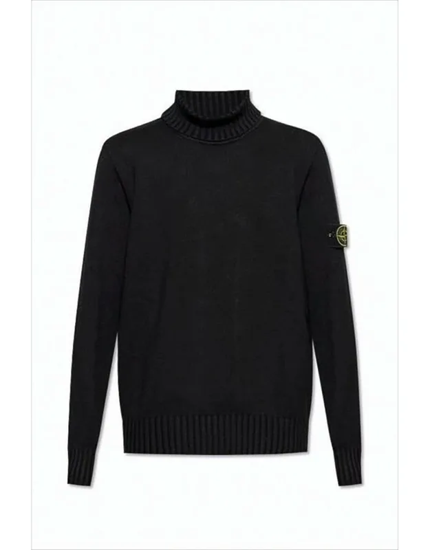 Ribbed Turtleneck Sweater With Classic High Collar