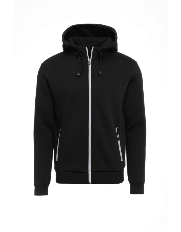 Slim Fit Sherpa Fleece-lined Reflective Tech Full Zip Hoodie