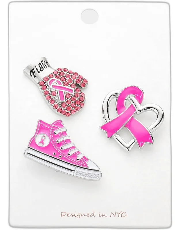 3 Pieces - Ribbon Gloves, Sneakers, Heart Pin Brooches