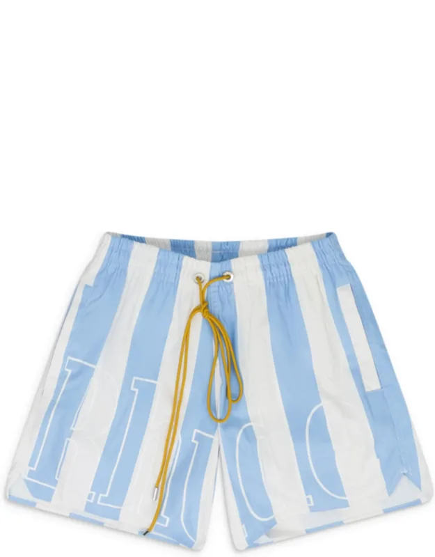 Logo Striped Swim Trunks