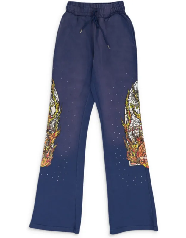 Indigo Flame Glass Sweatpants