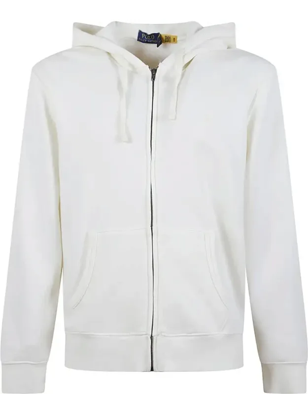 Cotton Blend Zip-up Hoodie With Embroidered Detail