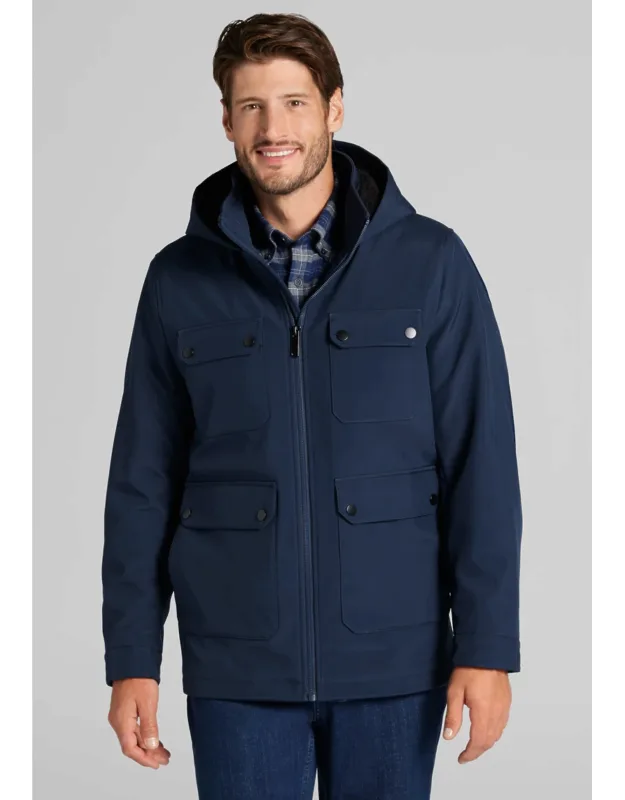 Tailored Fit Soft Shell Hooded Jacket
