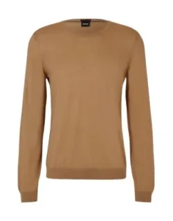 Slim-fit Sweater In Virgin Wool With Crew Neckline