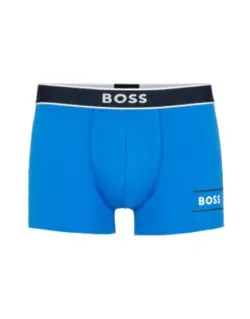 Cotton-blend Trunks With Stripes And Logos