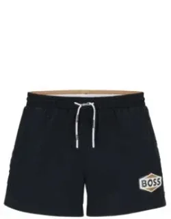 Quick-drying Swim Shorts With Logo Details