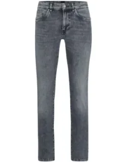 Slim-fit Jeans In Stonewashed Gray Italian Stretch Denim