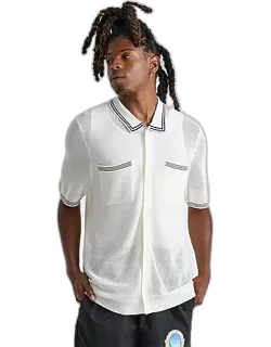 Striped Crochet Resort Shirt