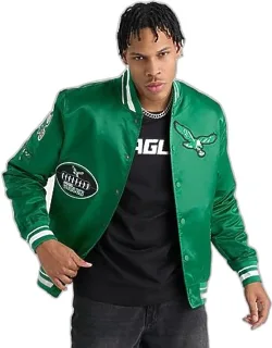 Philadelphia Eagles Nfl Old English Satin Jacket