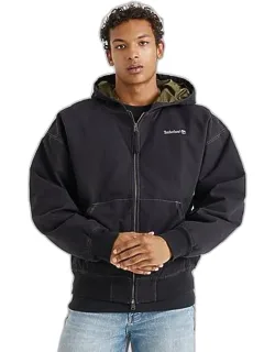 Washed Duck Canvas Hooded Bomber Jacket