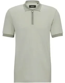 Micro-patterned Polo Shirt In Cotton And Silk
