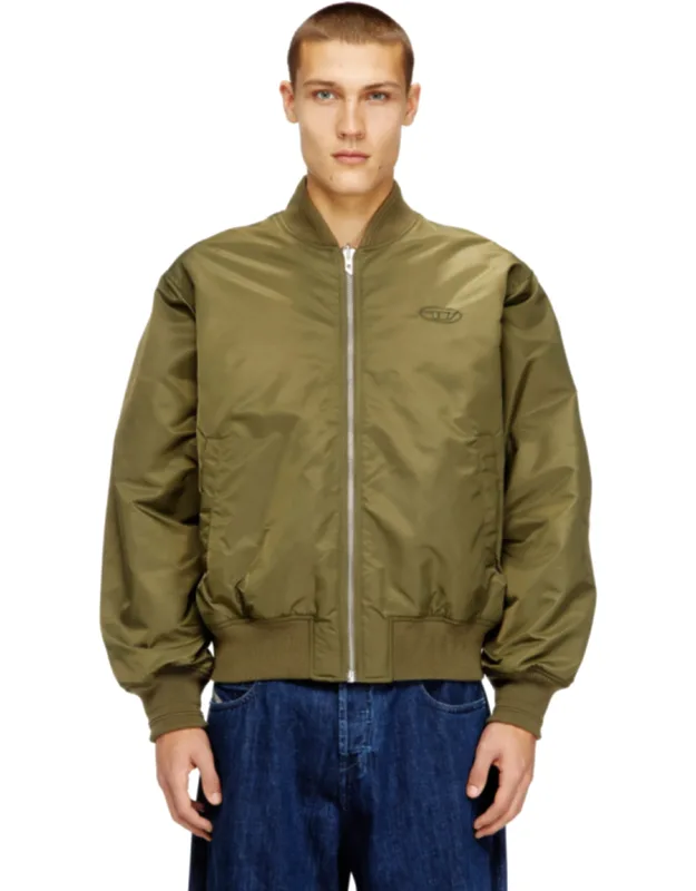 Padded Bomber Jacket With Oval D Embroidery