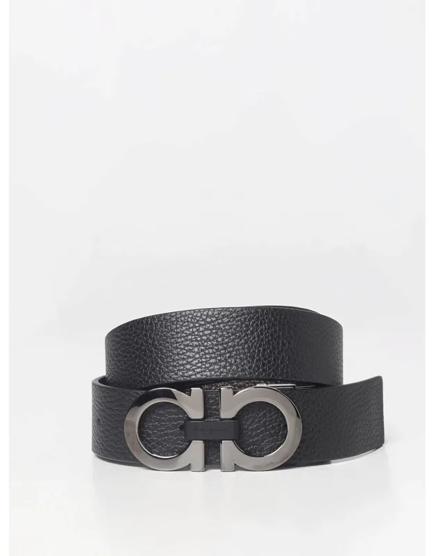 Reversible Belt In Hammered Leather