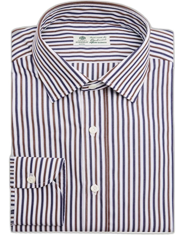 Bicolor Stripe Cotton Dress Shirt