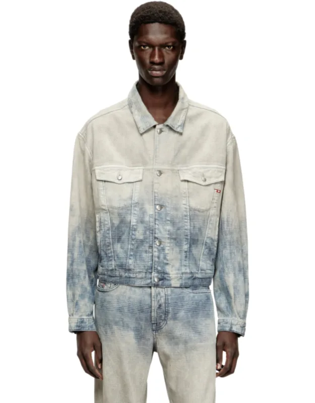 Trucker Jacket In Prince Of Wales Jacquard Denim