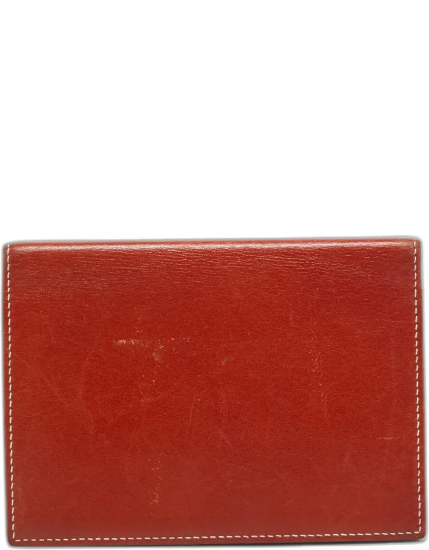 Brique Tadelakt Leather Mc² Magellan Passport Holder