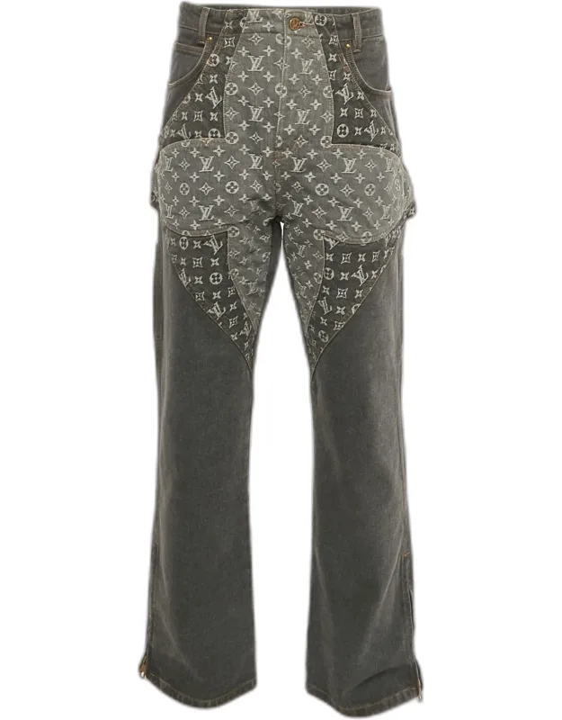 Monogram Print Denim Jeans