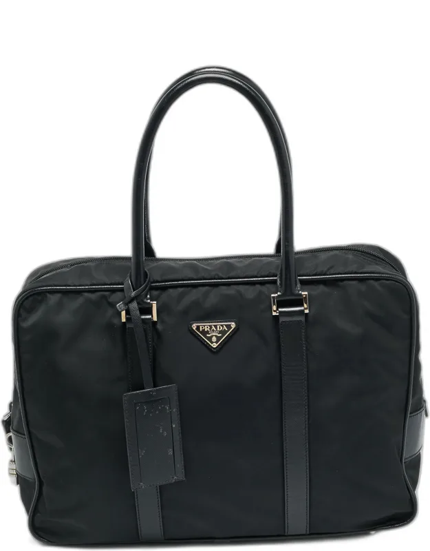 Saffiano Lux Leather And Nylon Laptop Briefcase Bag