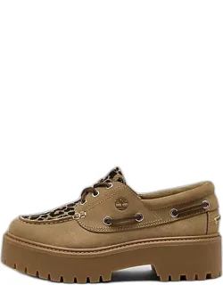 Stone Street 3-eye Leopard Print Platform Boat Shoes
